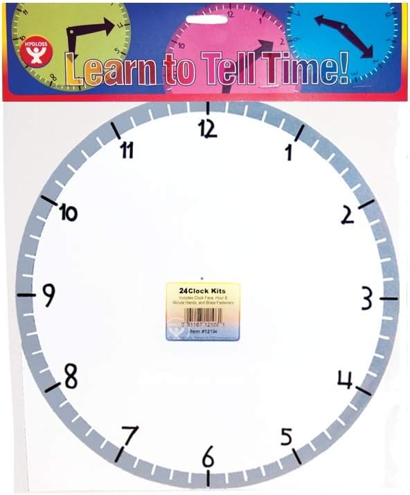 Hygloss Products Learn-to-Tell-Time Paper Clock Kit