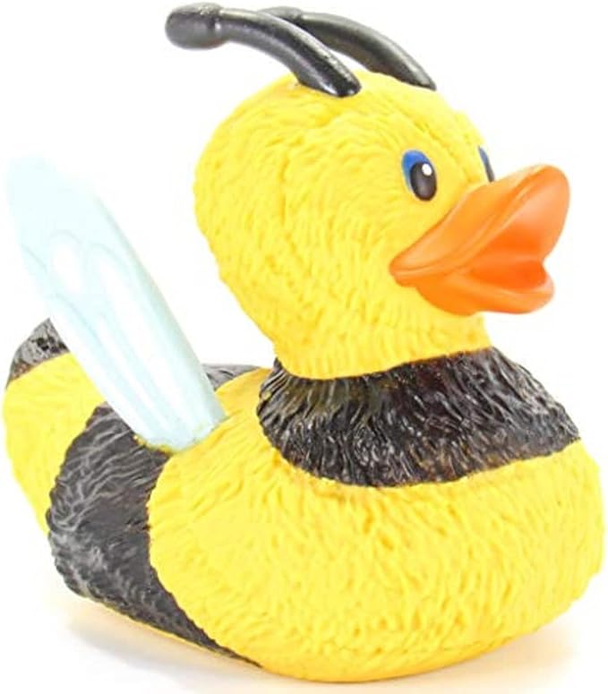 Wild Republic Rubber Duck, Bee, Gift for Kids, Great Gift for Kids and Adults, 4 inches, Bright Yellow