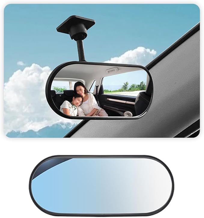 HD Car Mirror for Baby,360° Adjustable Rear View Mirrors Provides a Wide Field of Vision & Observation of the Rear Seat,Stick-on Convex Mirrors Baby Mirror for Car (Paste Style)