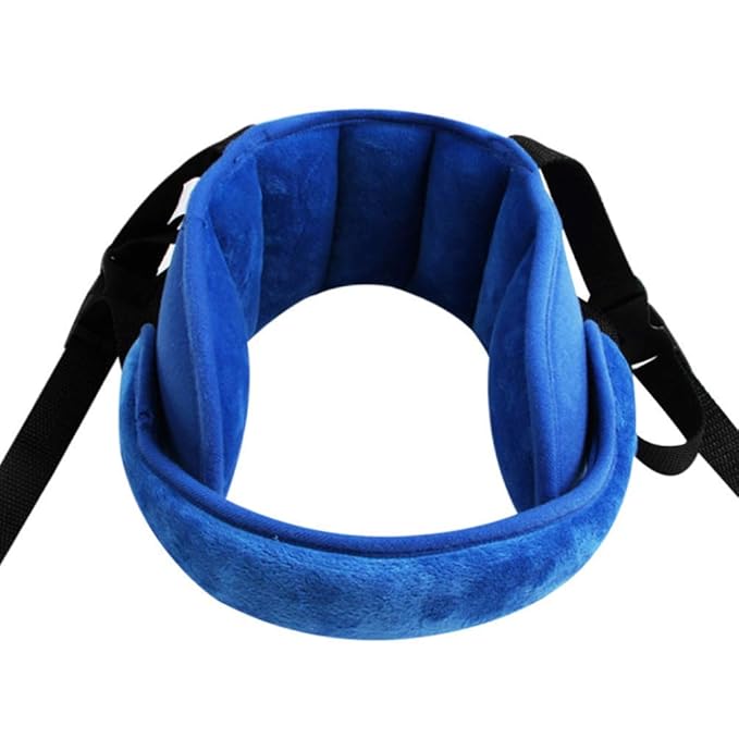 Adjustable Toddler Car Seat Head Support Band, Carseat Straps Cover, Safety Car Seat Neck Relief, Infants and Baby Head Support,Blue