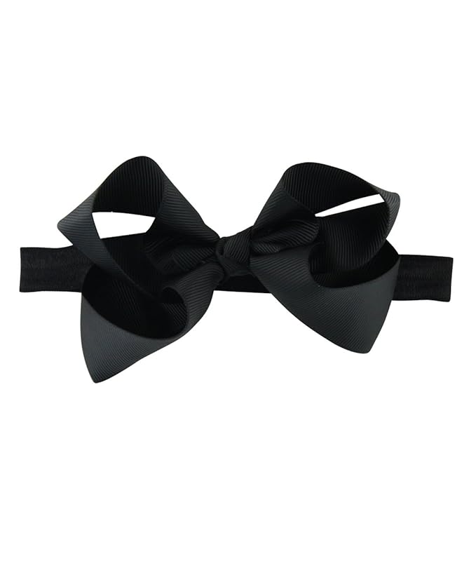 RuffleButts Girls Black Bow Headband - One Size