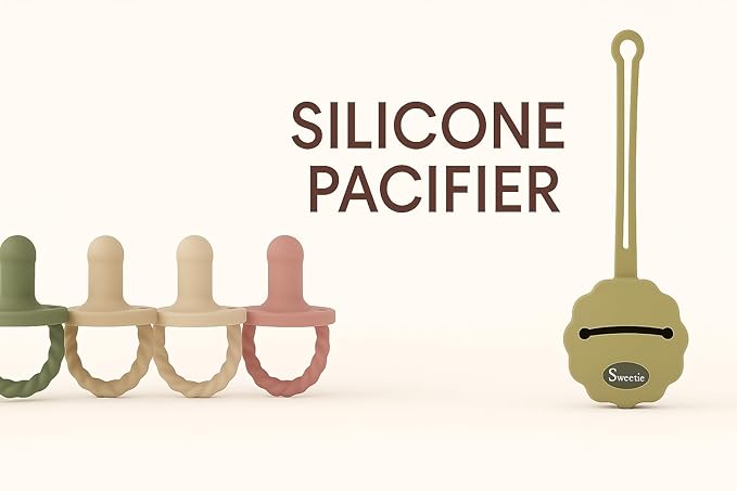 Sweetie Silicone Pacifier Holder Case, Pacifier Container Attaches to Diaper Bag & Stroller, Portable for Travel Outdoor Activities, Sun Flower, Lion Shape, 1 Piece (Pink)