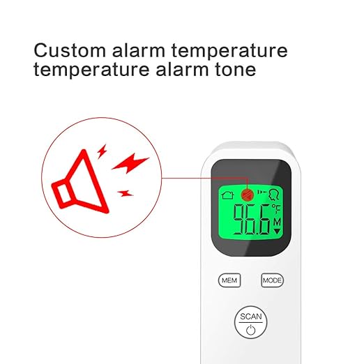 Forehead Thermometer for Adults and Kids, No Touch Digital Infrared Thermometer Temperature Gun, Accurate Instant Reading Fever Alarm 20sets Memory