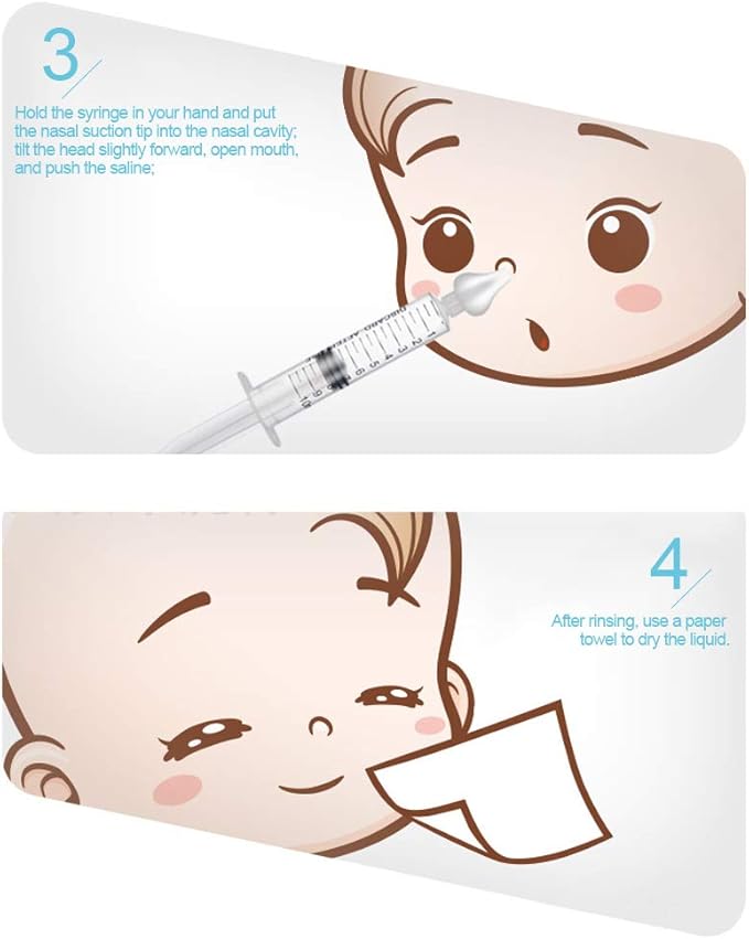Gegong Professional Baby Nasal Irrigator Portable Infant Nose Cleaner Rinsing Device Fast All Natural Relief-Nasal Irrigation/Nasal Spray/Nasal Hygiene (4 Pieces)