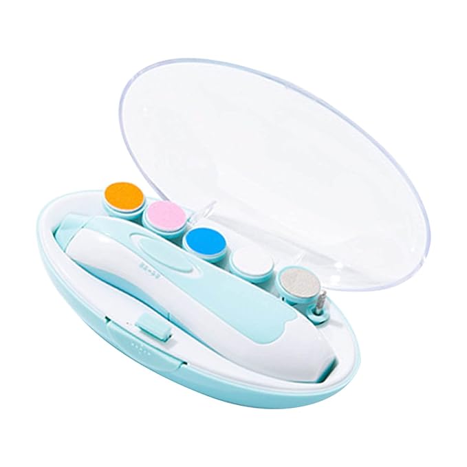 6 in 1Baby Nail Trimmer Electric, Electric Baby Nail Trimmer Baby Nail File Infant Nail Clippers with 1 Infant Nail Trimmer 8 Trimmer Head for Newborn Infant Toddler or Adult
