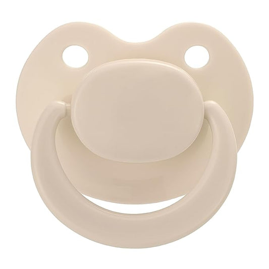 Adult Sized Pacifier Bigshield : Replacement Silicone Paci Big Teat for Anxiety Release - Orthodontic Binky Taken Apart and Re-Assembled Ivory