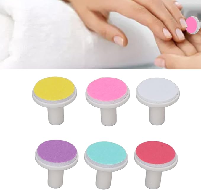 6pcs Nail Trimmer Replacement Pad, Baby Nail File Replacement Heads, Electric Nail File Bits Electric Replacement Pads Electric Nail File Grinding Heads Accessory