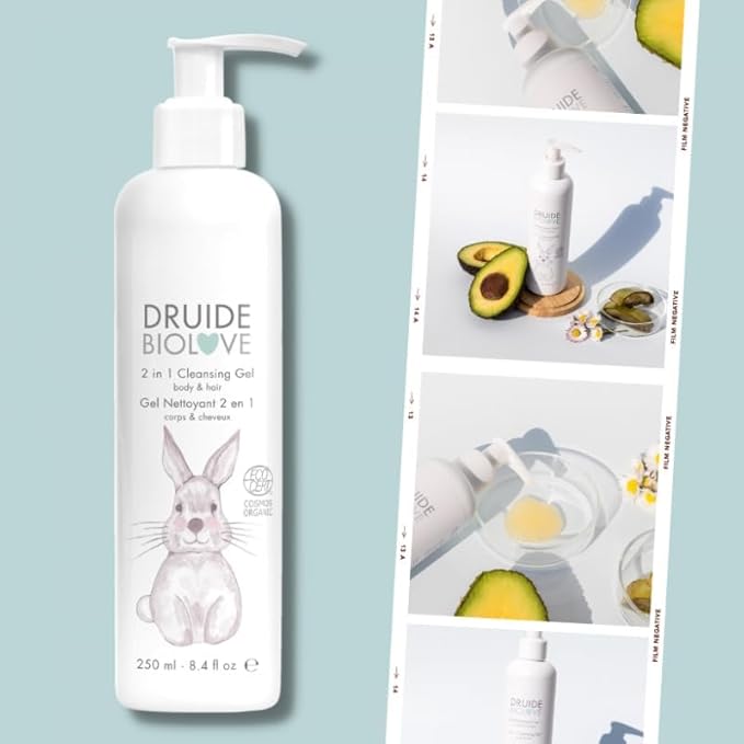 2-in-1 Cleansing Baby Body Gel Hair Shampoo Care ,organic Baby Shampoo Clean, Wash, Sulfate-Free, For Children Prone to Eczema, 250 ml (8.4 oz Size Chamomile,Orange Star Anise Made in Canada