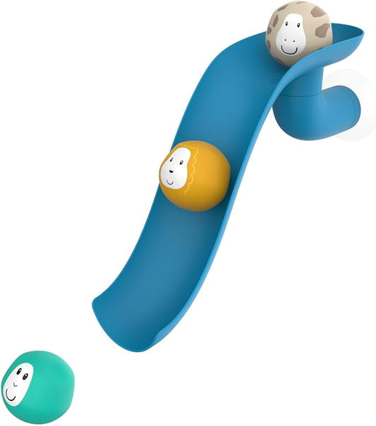 Matchstick Monkey Bath Time Slide Set – Baby Bath Toy, Sensory Learning, Easy-to-Grip Animal Rocks, Encourages Motor Skills & Water Play, BPA-Free, 12 Months+, Blue