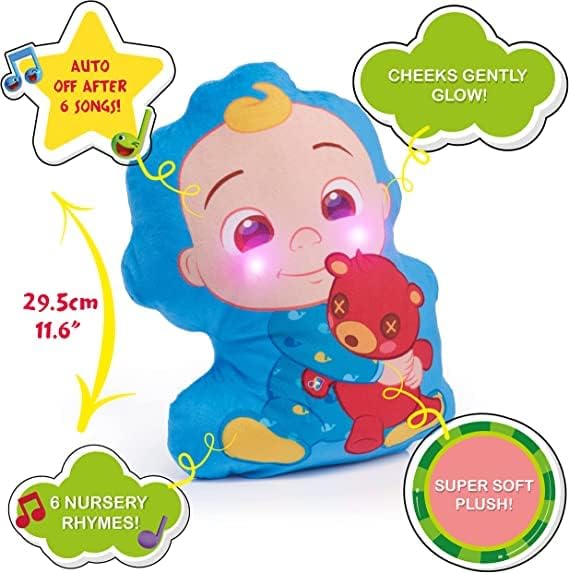 Wow! PODS Stuff CoComelon Toys JJ Musical Sleep Soother Pre-School Learning Toy That Plays 6 Bedtime Songs Plus Night Light for Toddlers, Girls and Boys Ages 2, 3, 4 and 5 Blue