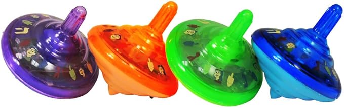 4355MLD Musical Light Up Dreidel. Plays 2 Hanukkah Songs. Counter Display, Blue