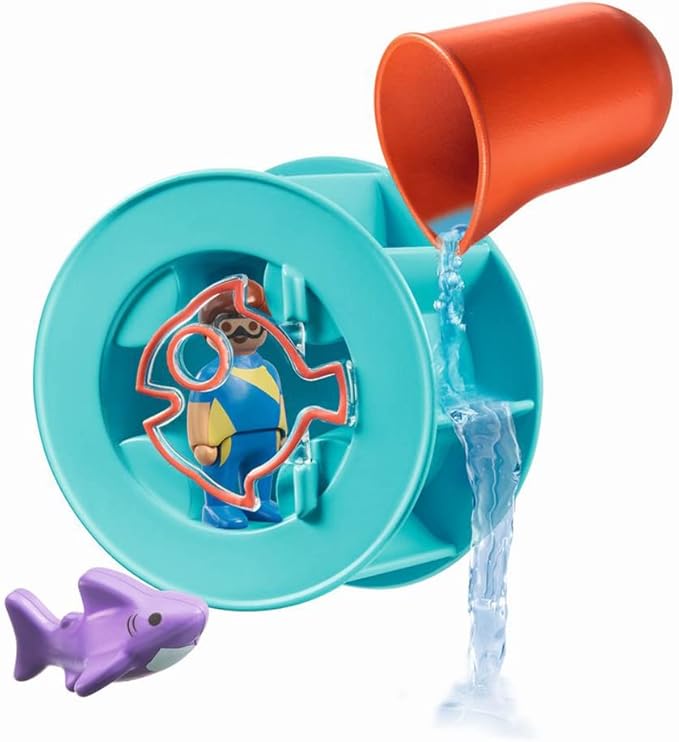 Playmobil 1.2.3 Aqua Water Wheel with Baby Shark