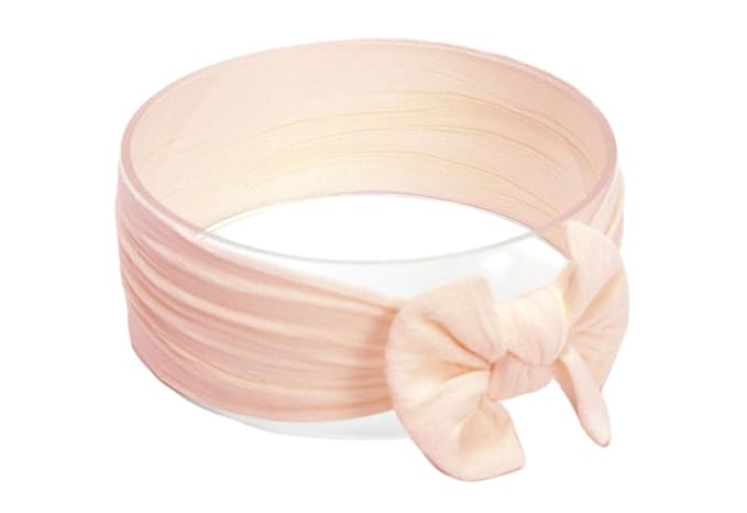 Baby Girl's Toddler Bow Knot Headbands Soft Nylon Headband for Daily Life Birthday Party Photography (Nude Pink)