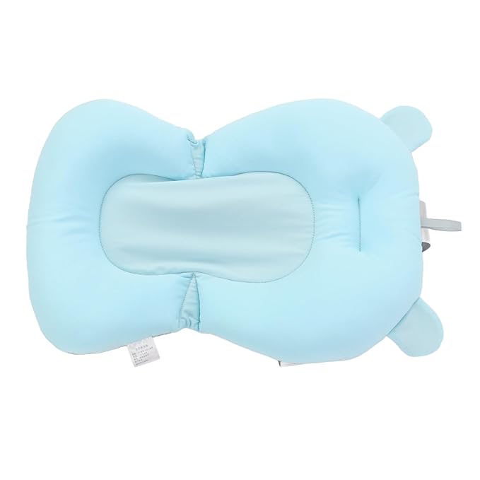 Baby Bath Seat Cushion Floating Safe Foldable Adjustable Infant Bath Supporter for Newborn Blue Bear, Supports Baby Body, Safety to Use, Easy to Clean, Odorless Material, Optimal (Blue Bear)
