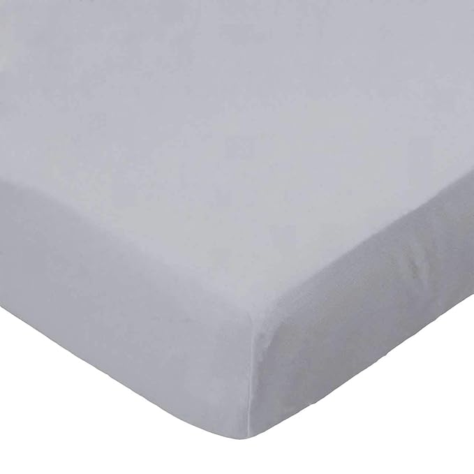 SheetWorld Baby Fitted Playard Sheet 24 x 42 inches, 100% Cotton Woven Sheet, Unisex Boy Girl, Solid Grey Woven Made in USA, Compatible with Travel Crib