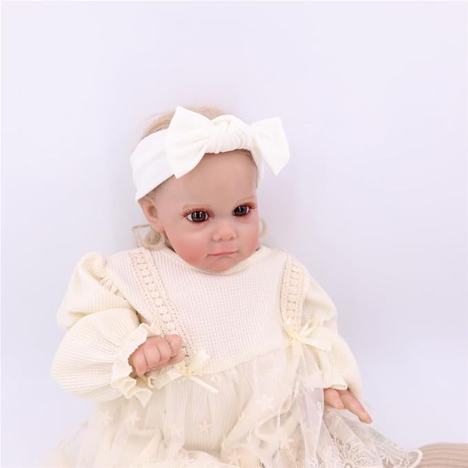 Sugarmelon Mommy and Me Headband Set Mother Baby Matching Turban Headbands for Toddler Baby Girls Women Scrunchies Hair Bow Hairbands (Oat/White)