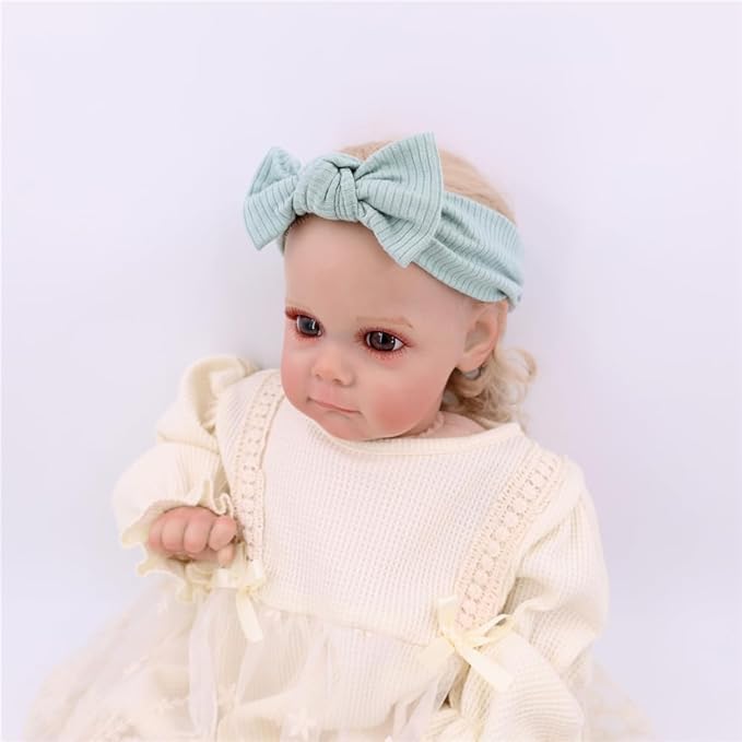 Sugarmelon Mommy and Me Headband Set Mother Baby Matching Turban Headbands for Toddler Baby Girls Women Scrunchies Hair Bow Hairbands (Peach/Celadon)