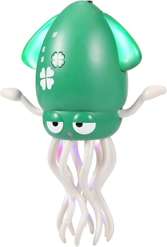 Dancing Octopus Baby Toy - Electric Crawling Squid Toddler Toys, Rechargeable Tummy Time Toy with Lights & Music, Interactive Learning Boys Girls Birthday Gifts (Green)