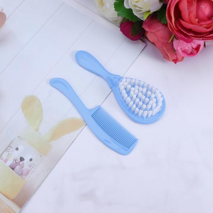 Toyvian Baby Brush and Comb Set for Newborns and Toddlers Anti-Static Massage Comb with Safe Rounded Teeth Promotes Scalp Circulation Bright Colors for Infant Grooming Care