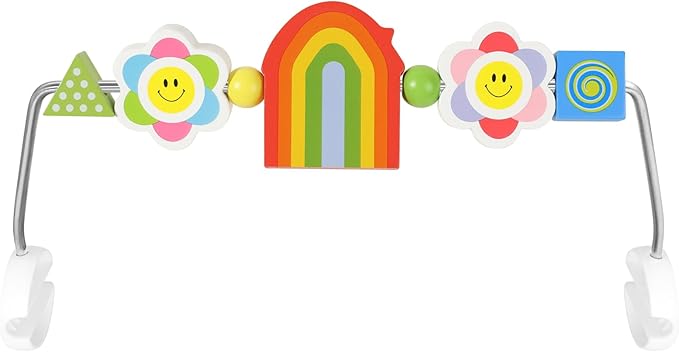 iGRATENS Baby Bjorn Bouncer Toy Bar - Toy Bar for Baby Bouncer Seat Balance Soft & Bliss, Brightly Colored Shape, Develop Motor Skills, Wooden Toys, Environmentally Friendly Paint, Rainbow