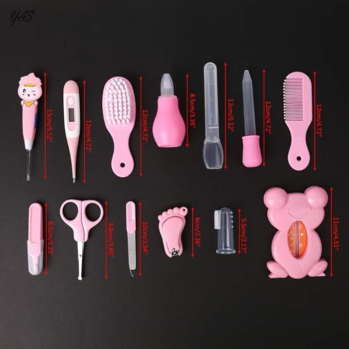 ZELINYE Baby Grooming kit Set Infant Baby Grooming Tools Newborn Manicure Set Baby Healthcare Nail Clippers Hairbrush Tool Set(13PCS)