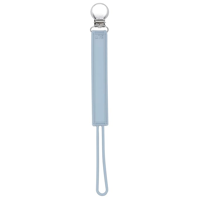Three Little Tots All Silicone Modern, Short and Safety Tested Pacifier Clip (Gray, Classic)