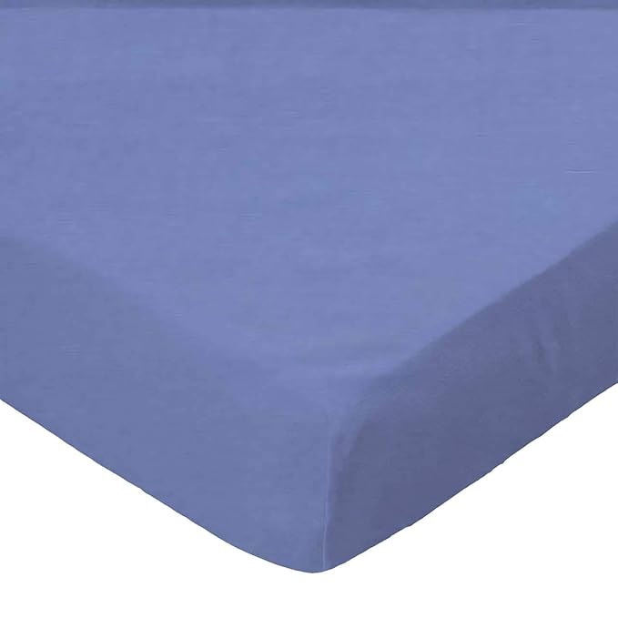 SheetWorld Fitted 100% Cotton Percale Pack N Play Sheet Fits Graco 27 x 39, Wedgewood Blue Woven, Made in USA