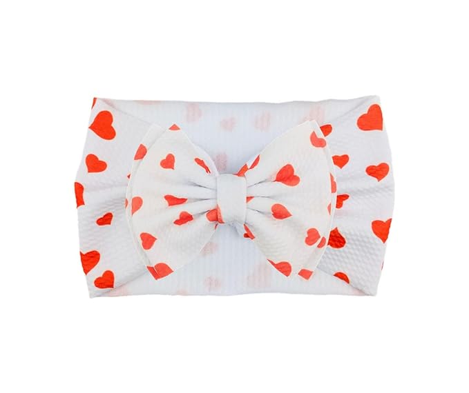 Baby Girl's 8'' Soft Big Bow knot Nylon Headband Toddler Hairband for Photography Travel Party Festivals (A- Love Heart)