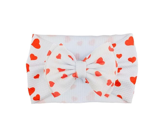 Baby Girl's 8'' Soft Big Bow knot Nylon Headband Toddler Hairband for Photography Travel Party Festivals (A- Love Heart)