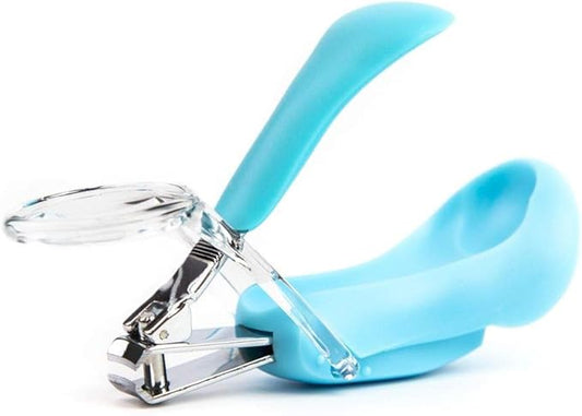 Primo Passi Baby Nail Clipper with Magnifier – Infant & Toddler Nail Trimmer with 5X Magnifying Glass, Safe Baby Nail Care Grooming Tool (Blue)