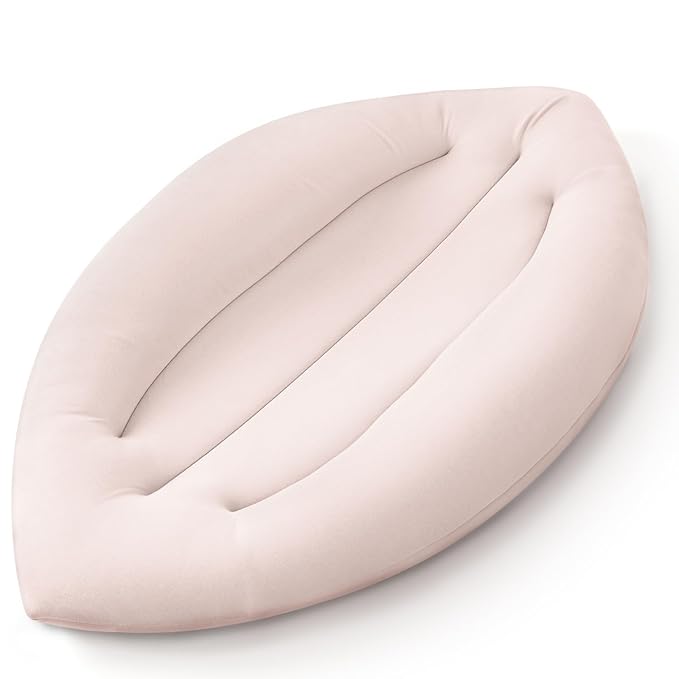 Baby Lounger for Newborn: Skin-Friendly & Breathable for 0-12 Months Infant Tummy Time Playtime & Diaper Changes - Portable & Lightweight Cushion for New Parents (Nude)