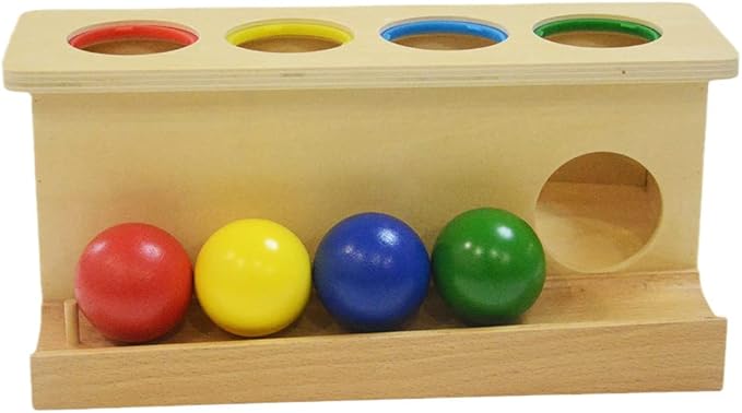 Montessori Toddlers Wooden Push Ball Toys Baby Preschoolers Toys Push Toys Multicolored