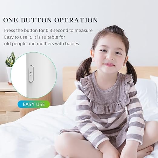 Rechargeable Medical Forehead Thermometer for Adults and Children Portable White Non-Contact Digital Thermometer with Fast 1-Second Touchless Reading White