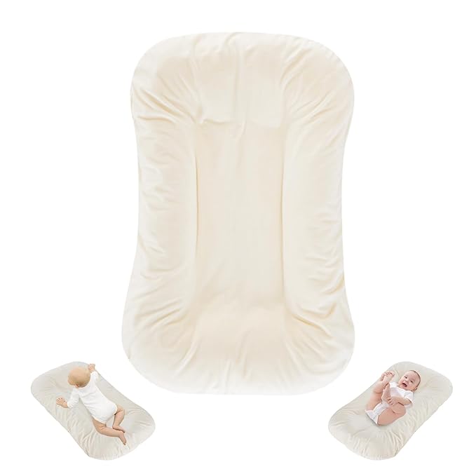 Baby Lounger for Newborn, Portable Baby Nest for Infant 0-12 Months, Infant Floor Seats & Loungers for Home and Travel (White)