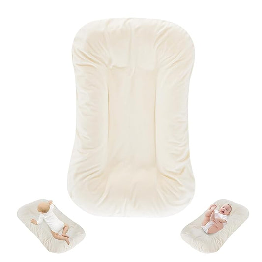 Baby Lounger for Newborn, Portable Baby Nest for Infant 0-12 Months, Infant Floor Seats & Loungers for Home and Travel (White)