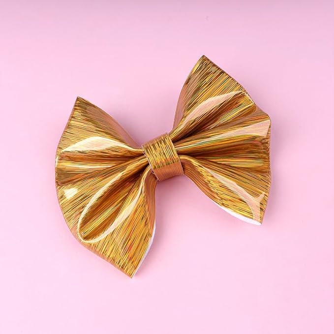 Gold Hair Clips, Bows Hair Barrettes Accessories,Hair Pins for Infant Toddler Baby Girls.(FJ78) (Gold)