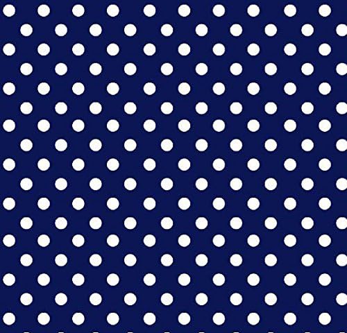 SheetWorld Baby Fitted Square Play Yard Sheet Fits Joovy 38 x 38 inches, 100% Cotton Woven Sheet, Unisex Boy Girl, Primary Polka Dots Navy Woven, Made in USA