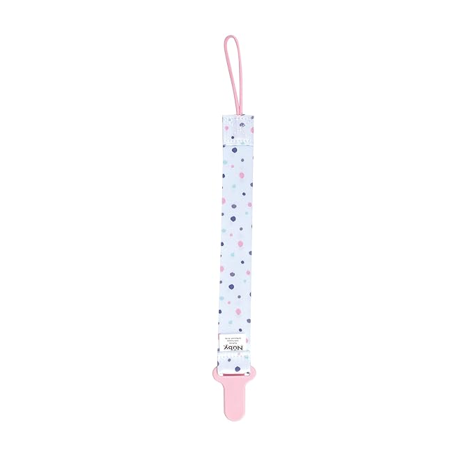 Nuby Pacifinder Baby Pacifier Clip - (2-Pack) - Pacifier Holder Clip with Convenient Hook Loop - Flowers and Polka Dots