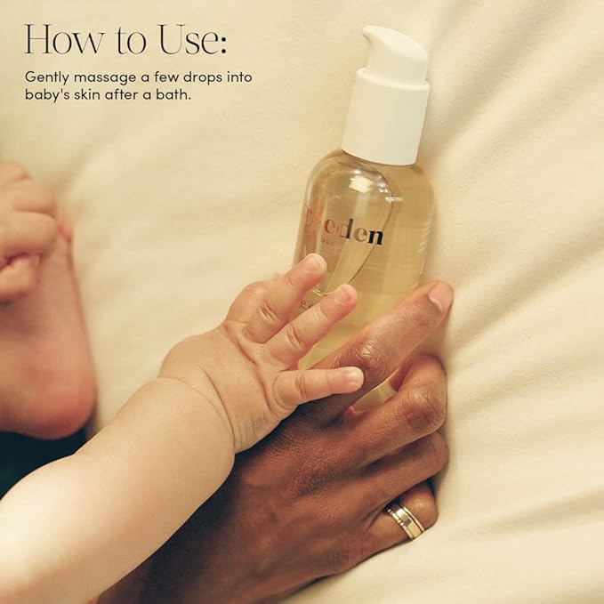 Evereden Soothing Baby Massage Oil, 4 fl oz & Nourishing Face Cream, 1.7 oz | 2 Item Bundle Set | Clean and Unscented Baby Care
