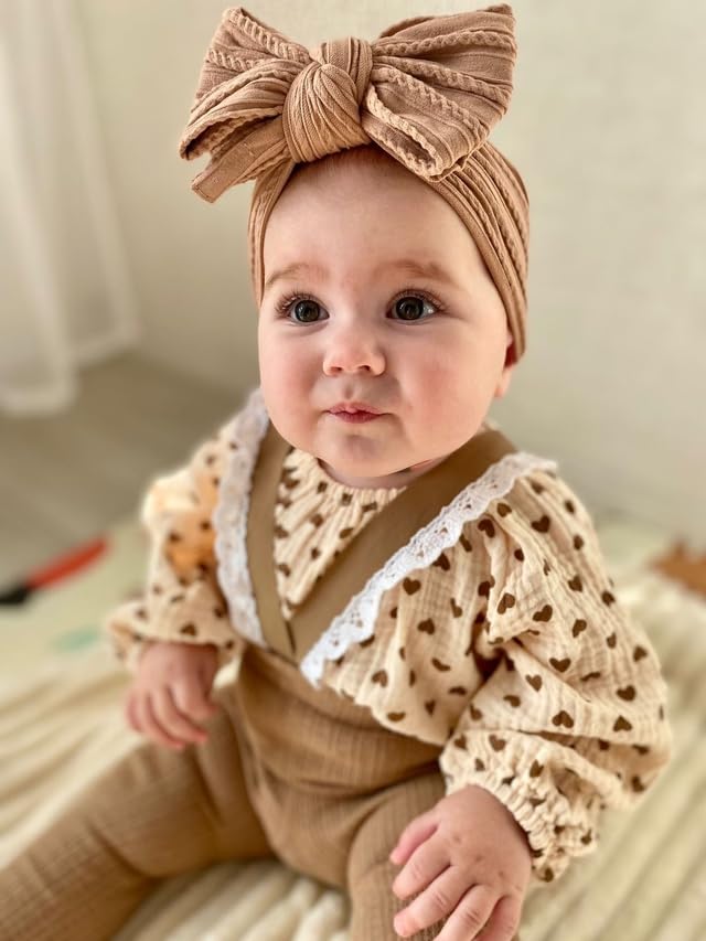 Yxiang 6 Colors Nylon Headbands with Bows, Handmade Hair Accessories for Newborn, Infant, Toddler, and Kids Girls