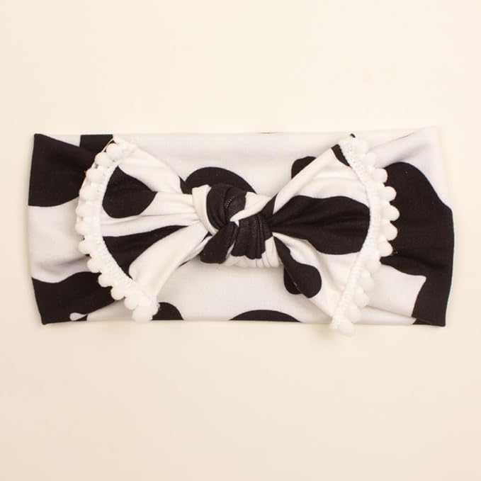 BBTDIN Cow Stria Headband Bow Baby Girl Cow Stria Hair Clip Bows Cow Stria HeadWear BBG37 (A3)