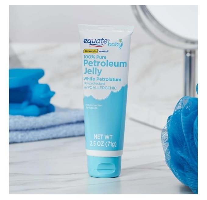 Generic Equate Baby Petroleum Jelly 100% Pure, 2.5 oz Each, Soothing Skin Protectant, Pack of 4