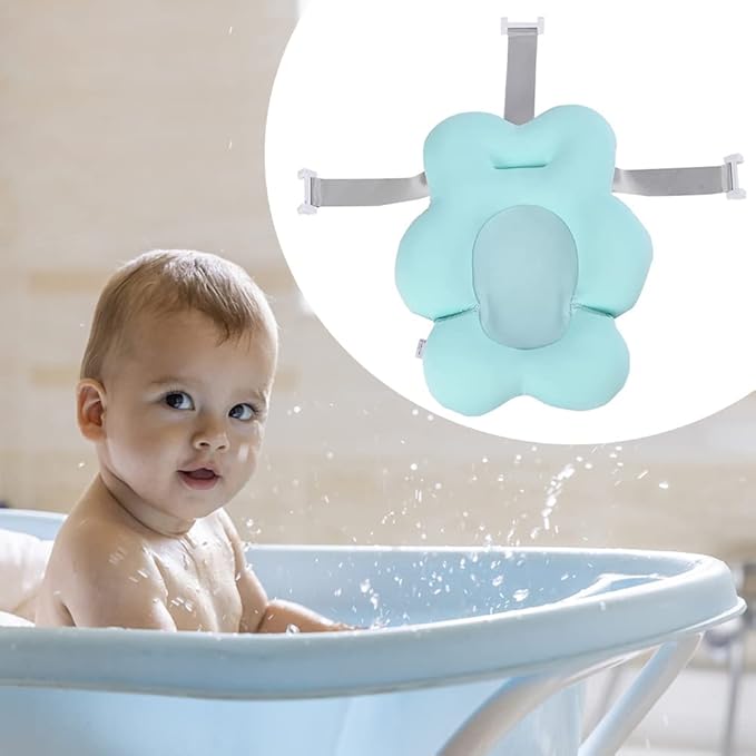 Baby Bath Cushion Bathtub Cushion Floating Seat Cushion Infant Bathtub Mats Newborn Seat Support Baby Shower Pads Choke Prevention Back Protection for 0-12 Months (Pink)