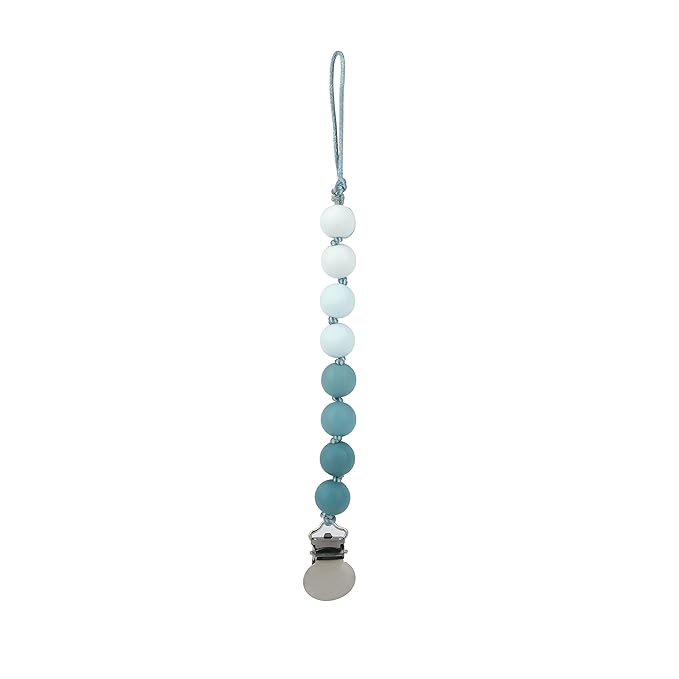 Nuby 1 pk Silicone Pacifinder with Metal Clip - 0+ Months, 1 Pack: Assorted Neutral Colors (Grey or Aqua)