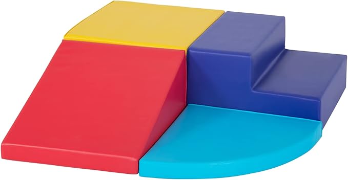 PayLessHere Climbing Toys for Toddlers 1-3 4-Piece Colorful Foam Blocks Play Set Indoor Baby Toys for Crawling & Sliding Soft Corner Climber for Babies Indoor Play for Homes, Schools