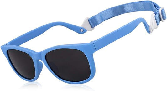 MAXJULI Baby Infant Sunglasses Safe, Soft, With Adjustable Strap 0-24 Months BPA Free 7002