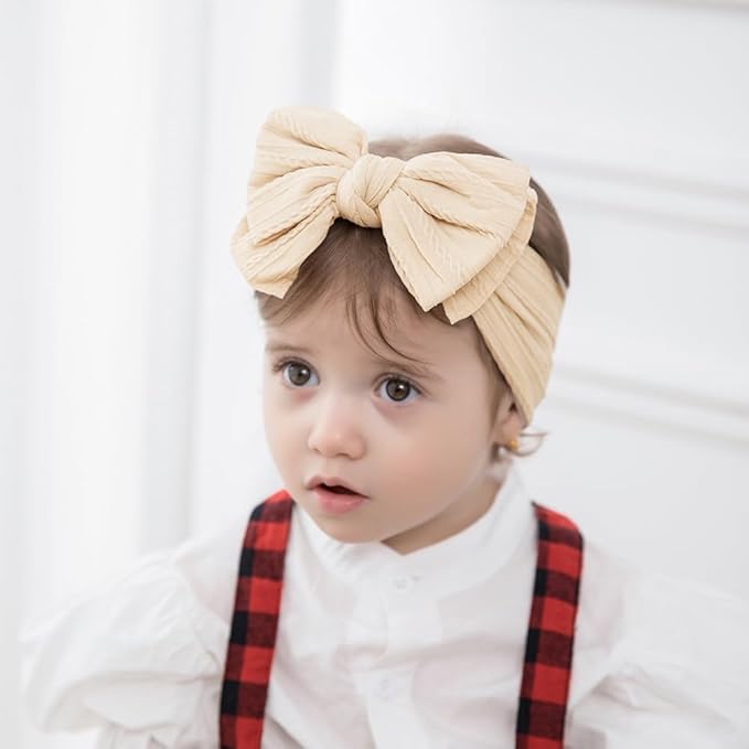 Baby Girls Soft Bows Headband and Daisy Flower Sunglasses Set Hair Bow Headwrap Hair Accessories for Toddler Infant