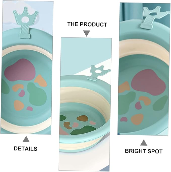 FOMIYES Collapsible Wash Basin Portable Boy Girl Face and Foot Basin Cartoon Design Lightweight Silicone with Capacity for Easy Use at Home Outdoors