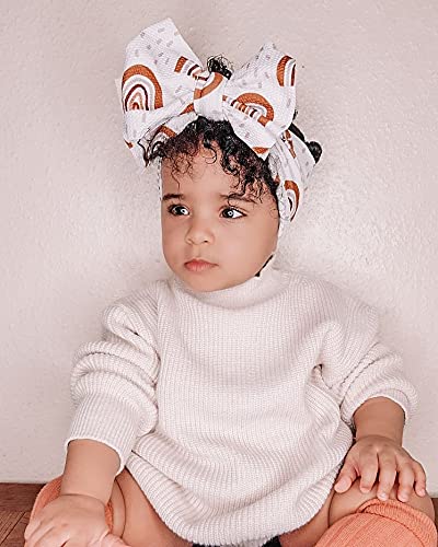 KIDOCHEESE Oversized Baby Headbands with Bows - Elastic Nylon Hairbands, Head Wraps and Hair Accessories for Newborns, Infants, Toddlers and Kids