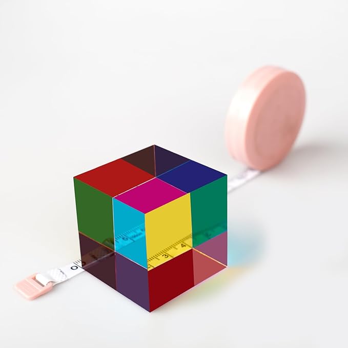 Original Optical Color Cube (40mm) - Cyan, Magenta & Yellow Subtractive Color Mixing- The Mesmerizing Sensory Object for Kid Elderly Teens and Adult